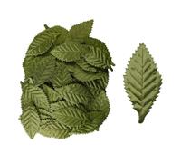 Tabanzhe 100PCS Artificial Green Leaves - Silk Fake Leaf Decorations Faux Leaves for DIY Crafts, Scrapbooking, Floral Arrangements, Wedding Garland, Party Table Decor