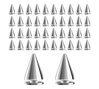Tabanzhe 100PCS Cone Rivets-Cone Studs Spikes Silver Metal Punk Spikes Leather Nail Head Studs for DIY Crafts Leathercraft Clothing Bags Clothes Shoes