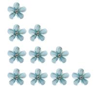 Tabanzhe 10PCS Mini Hair Claw Clips,Small Flower Rhinestone Sweet Mini Barrettes Hair Clips Hairstyles Accessories for Women and Girls Daily Wear Parties and Weddings (White/Blue)
