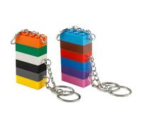 Tabanzhe 12 Pcs Brick Keyrings,Colourful Plastic Building Block Keychains,Party Favours & Party Bag Fillers for Birthday Supplies