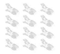 Tabanzhe 12 Pcs Plastic Blind Clips for Vertical Blinds,Transparent Temporary Window Blind Shades Clips to Hold Curtains,Clear No-Drill Curtain Fasteners
