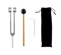 Tabanzhe 128Hz Tuning Fork - Aluminum Alloy Non-Magnetic Medical Tuning Fork with Rubber Mallet & Bag, Sound Therapy Tool for Healing, Chakra, DNA Repair
