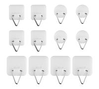 Tabanzhe 12PCS Invisible Adhesive Plate Hangers for Walls,Stick-On Picture and Frame Holders,Nail-Free Plate Holders for Decorative Displays,Wall Art,and Plate Disks
