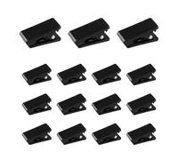 Tabanzhe 15PCS Self Adhesive Mini Sticky Wall Clips for Photo, Small Rectangle Tapestry Spring Clips for Home Office Classroom Poster Document Hanging Halloween Christmas Decorations (Black)