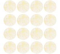 Tabanzhe 16 PCS Disposable Gold Foil Placemats, 13 Inch Round Metallic Mesh Table Mats for Weddings, Dinner Parties & Events