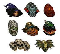 Tabanzhe 16PCS Halloween Hanging Ornaments Scary Halloween Tree Ornament Pendants Witch Vampire Pumpkin Green Monster Paper Horror Hanging Ornaments for Halloween Party Home Courtyard Tree Decor