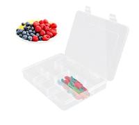 Tabanzhe 18 Large Grids Snack Compartment Storage Box,Clear Plastic Jewelry Organizer with Adjustable Dividers,Portable Snackle Container for Beads Jewelry Earring Cosmetics Craft Small Accessories