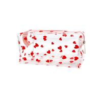 Tabanzhe 1Pcs Love Pattern Cosmetic Bag - Transparent, Ins-Style, and Portable Makeup Storage for Women and Girls - Ins Style Cute Cartoon Pencil Bag, Large Capacity Portable Bag