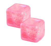 Tabanzhe 2 Pack Ice Cube Stress Balls, 6.5cm Soft TPR Fidget Cubes for Stress Relief Anxiety & Focus - Sensory Squeeze Cubes(Pink )