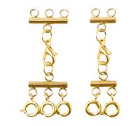 Tabanzhe 2 PCS Gold Necklace Layering Clasps,Double and Triple Multi Strand Connectors Necklac Separator for Layered Necklaces Untangled Stackable Necklaces & Bracelets
