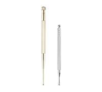 Tabanzhe 2 Pcs Retractable Acupuncture Pen,Double Headed Body Point Probe Facial Massager Tool Facial Massage Tool Set Face Massage Acupressure Pen(Gold and Silver)
