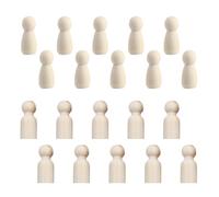 Tabanzhe 20 PCS Nature Unfinished Doll Body, 33mm Female Male Small Wooden Peg Dolls, for Painting Craft Art Decorations Toy