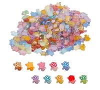 Tabanzhe 200pcs Mini Resin Turtles, Luminous Tiny Turtles Glow in the Dark with Clear Storage Box, Colorful Resin Animal Figurines for Micro Landscape Fairy Garden Aquarium & DIY Crafts Desk Decor