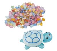 Tabanzhe 200pcs Mini Resin Turtles, Luminous Tiny Turtles Glow in the Dark with Turtle Storage Box, Colorful Resin Animal Figurines for Micro Landscape Fairy Garden Aquarium & DIY Crafts Desk Decor