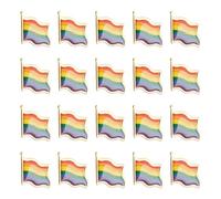 Tabanzhe 20PCS LGBT Pride Pins, Rainbow Flag Pin Set, Gay Lesbian Equality Brooches with Gold Edge, Progress Pride Accessories for Clothes, Bags, Festival Decorations