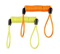 Tabanzhe 2PCS Disc Lock Reminder Cable,Bright Coiled Motorcycle Disc Brake Lock Security Cable,Anti-Theft Motorbike Scooter Alarm Reminder Spring Wire for Handlebar Safety