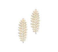 Tabanzhe 2PCS Feather Hair Barrettes Hairpins Vintage Roman Greek Goddess Golden Leaf Hair Claw Clamp Hair Decoration Headpiece for Women Ladies Wedding Bride Party