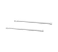 Tabanzhe 2PCS Tension Curtain Rods - Extendable 30-50cm No-Drill Adjustable Spring Loaded Curtain Pole for Net Curtains, Shower Curtains, Kitchen, Bathroom & Windows (White)