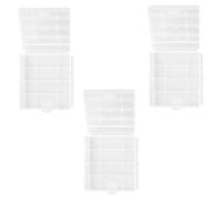 Tabanzhe 3 Pcs Clear Plastic AA AAA Battery Storage Case,Portable Battery Holder Box,Hard Organiser Storage Box for AA AAA and Rechargeable Batteries,Transparent Durable Batteries Organizer Case