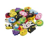 Tabanzhe 30 Pcs Cartoon Erasers - Mini Novelty Pencil Rubbers Assortment, Cute Bulk Erasers for Party Favours, School & Classroom Rewards