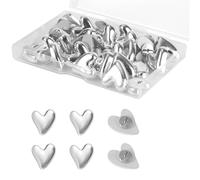 Tabanzhe 36 Pcs Heart Push Pins, Decorative Thumb Tacks Cork Board Cute Silver Thumb Push Pins for Bulletin Notice Board School Office Home Use