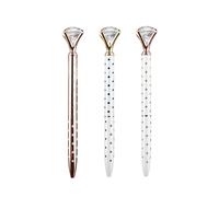 Tabanzhe 3PCS Crystal Diamond Pen-Glitter Ballpoint Pen with Black Ink Metal Pen School Office Supplies Gifts for Students