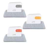 Tabanzhe 3PCS Window Groove Cleaning Brushes-Multifunctional Magic Crevice Door Track Cleaning Brush Set Hand-held Window Slots Cleaner Tool Kit with Scraperfor Window Door Gap
