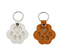 Tabanzhe 4 Pcs Personalized Pet Hair Keepsake Box for Dog Cat,Pet Fur Keepsake Keyring Storage Pouch Set,Paw Shape Leather Memorial Keychain for Fur Storage,Pet Remembrance Bereavement Gift
