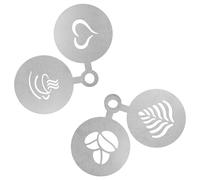 Tabanzhe 4 PCS Stainless Steel Coffee Stencils Set for Latte Art