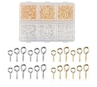 Tabanzhe 400PCS Small Screw Eye Pins - Mini Eyelet Screws for Jewellery Making, Threaded Metal Eye Pins for DIY Crafts, Pendants, Hanging Projects, 3 Assorted Sizes