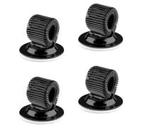 Tabanzhe 4Pcs Self Adhesive Pen Holder Clips - Adjustable Spring Loop Pen & Marker Organiser for Notebook, Clipboard, Fridge, Whiteboard, Bulletin Board & Office Desk(Black)