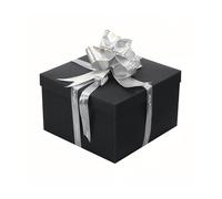 Tabanzhe 5-Layer DIY Explosion Gift Box 23x23x16cm,Creative Scrapbook Surprise Box with Ribbon and Tape,Handmade Memory Photo Album Boxes Gifts for Anniversary Birthday Wedding(Black)