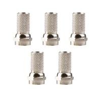 Tabanzhe 5-Pack Waterproof F Plug Connectors - Micro Screw/Twist On Design for Aerial Coaxial Cable,Secure and Reliable Connectivity for Satellite TV Installations in Various Weather Conditions
