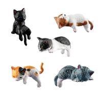 Tabanzhe 5 Pcs Mini Cat Figurines,Cute Car Dashboard Decorations,Rearview Mirror Hanging Ornaments,Small Cat Interior Accessories for Home Office Desk Decor,Gifts for Cat Lovers