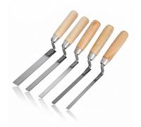Tabanzhe 5 Pcs Stainless Steel Finger Pointing Trowel Set,6 8 10 12 15 mm Flat Masonry Repointing & Brick Jointing Tools, Flat Finger Trowels for Mortar Grouting Bricklaying and Gap Filling