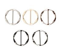 Tabanzhe 5 PCS T-Shirt Clips,Metal Scarf Clothing Ring Clips,Durable Clothes Corner Knotted Buckle Holder Silk Scarf Ring Wrap Circle Clips Gifts for Women Girls