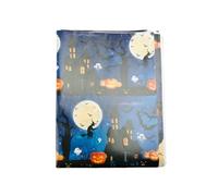 Tabanzhe 5 Sheets Halloween Wrapping Paper, Gift Wrap for Halloween Party, Pumpkin Haunted House Ghost Decoration, DIY Craft Supplies (Blue)