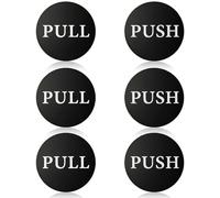 Tabanzhe 6 Pcs Circular Push Pull Door Sign,Self Adhesive Round Acrylic Push & Pull Door Signs Waterproof Safety Stickers for Glass Doors Business Office Shop Store Access Sign