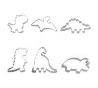 Tabanzhe 6 Pcs Dinosaur Cookie Cutters Set - Dinosaur Biscuit Cutters with T-Rex, Pterosauria, and Triceratops Shapes, Food Grade Stainless Steel Material