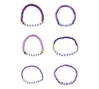 Tabanzhe 6 PCS Purple Soft Pottery Bracelet-6PCS Guts Sour Album Fans Bracelet Olivia Merch Music Lover Friendship Bracelet for Fans Girls Women Tour Outfit Accessories
