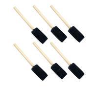 Tabanzhe 6 PCS Sponge Painting Brush Set with Wooden Handles - Precision Foam Brushes for Acrylic, Crafting, Varnishes and Stains