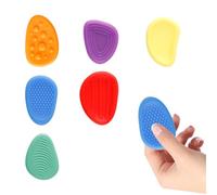 Tabanzhe 6Pack Fidget Sensory Stone-Textured Worry Stone Stress Calming Anxiety Relief Stone Social Emotional Feelings Stone for Special Needs Kids Adults