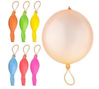 Tabanzhe 6Pcs Punch Balloons,Large Punching Balloons,Assorted Colours Fun Party Bag Fillers for Kids Indoor Outdoor Birthday Party Favours Game Prizes Decoration
