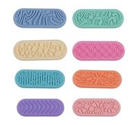 Tabanzhe 8 Pcs Fidget Sensory Stone Strips with Suction Cup,Textured Soft Silicone Worry Stones Anxiety Stress Relief Fidget Strip Set Gifts for Adults
