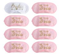 Tabanzhe 8PCS Bride Sleep Eye Masks-Team Bridesmaids Bachelorette Party Favors Soft Adjustable Sleeping Relaxing Mask for Weddings Engagement Hen Bridal Christmas Parties