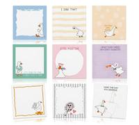 Tabanzhe 9 Pack Funny Sticky Notes 450 Sheets,Silly Goose Self-Adhesive Memo Pads 3x3 Inch Cute Post It Notes for School & Office Supplies