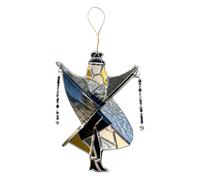 Tabanzhe Acrylic Sun Catcher Spinner,Stained-Glass Style Rainbow Maker Dancing Lady Window Hanging Ornament,Handmade Boho Wind Spinner for Garden Home Décor Gift