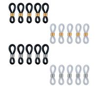 Tabanzhe Adjustable Eyeglass Chains Ends Set-20PCS Silicone Eyeglass Connector Anti-Slip Eyeglass Chain Loop Retainer Eyeglass Strap Holder Ends for Sunglasses Sports Eyeglasses Chain