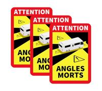 Tabanzhe Angles Morts Sticker Pack of 3 Blind Spots Stickers Attention Warning Signs 17 x 25 cm Self Adhesive Reflective Car Sticker for Truck Bus Motorhome Caravan