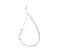 Tabanzhe Anklets for Women- Silver Layered Adjustable Anklet Waterproof Anklets Bracelets 7.87" to 9.84" Beaded Beach Ankle Chain for Women